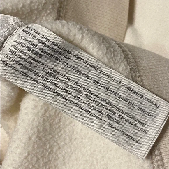 Abercrombie & Fitch Y2K Muscle Off white Full Zip up Hoodie Size Medium - Picture 10 of 13